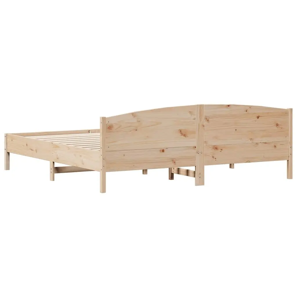 King Size Bed Frame 183x203 cm Solid Pine Wood
