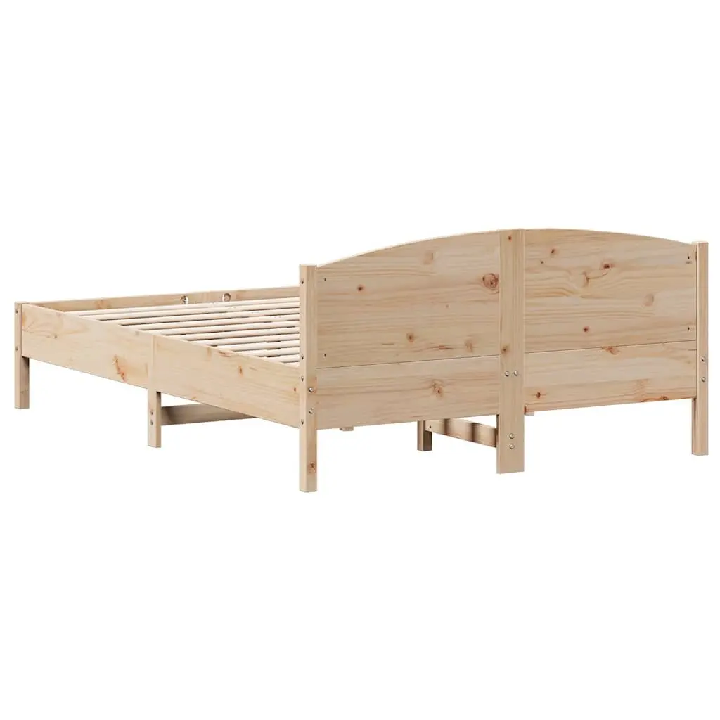 Solid Wood Pine Bed Frame 150x200 cm with Slatted Base