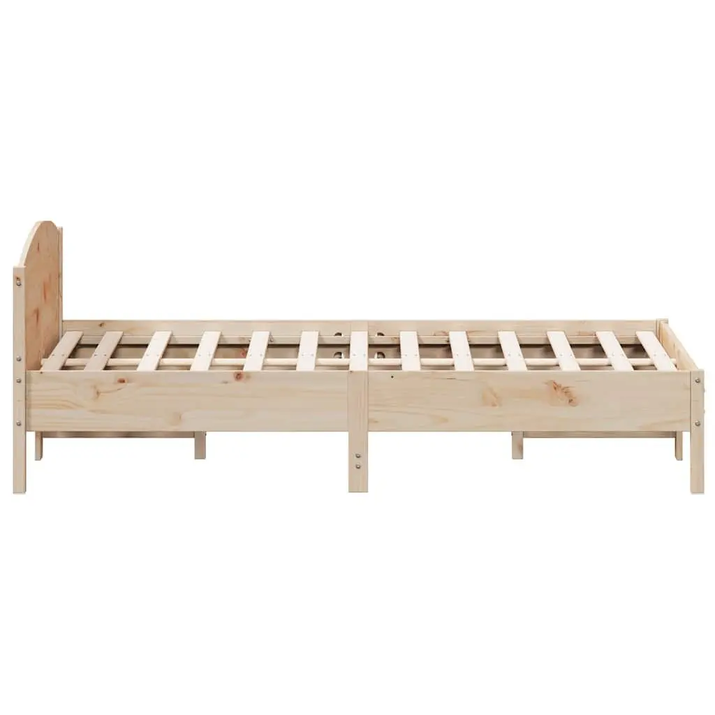 Solid Wood Pine Bed Frame 150x200 cm with Slatted Base