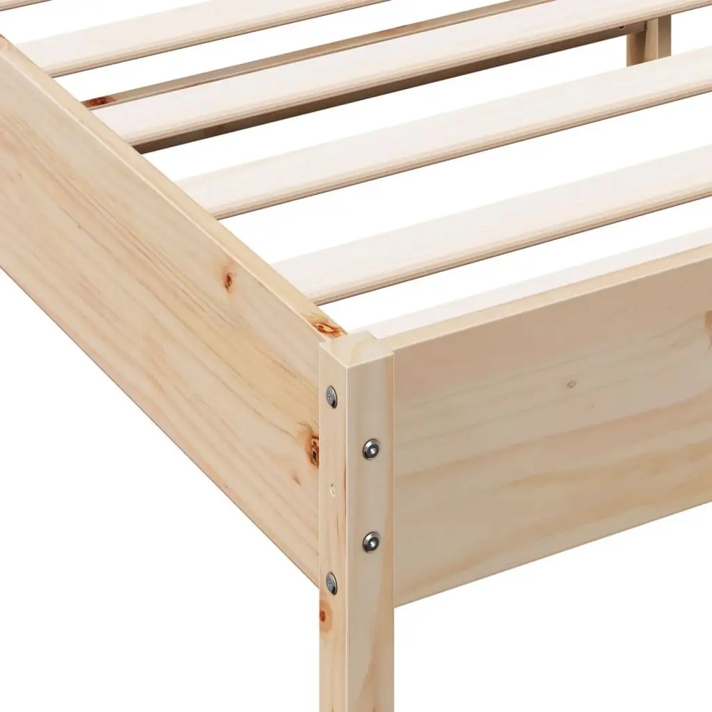 Solid Pine Wood King Bed Frame 183x203 cm Brown