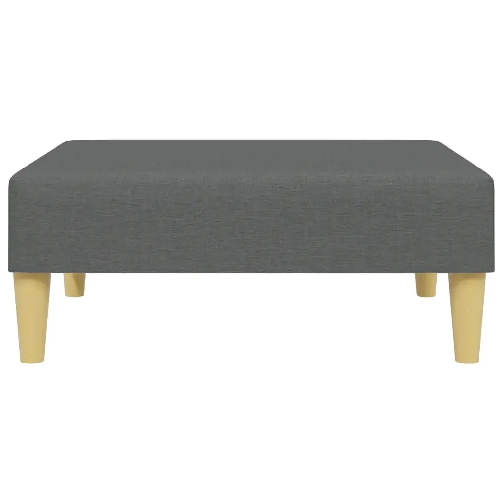 Sofa Bed Grey Velvet 2-Seater Adjustable Backrest Wooden Frame with Footstool and Pillows
