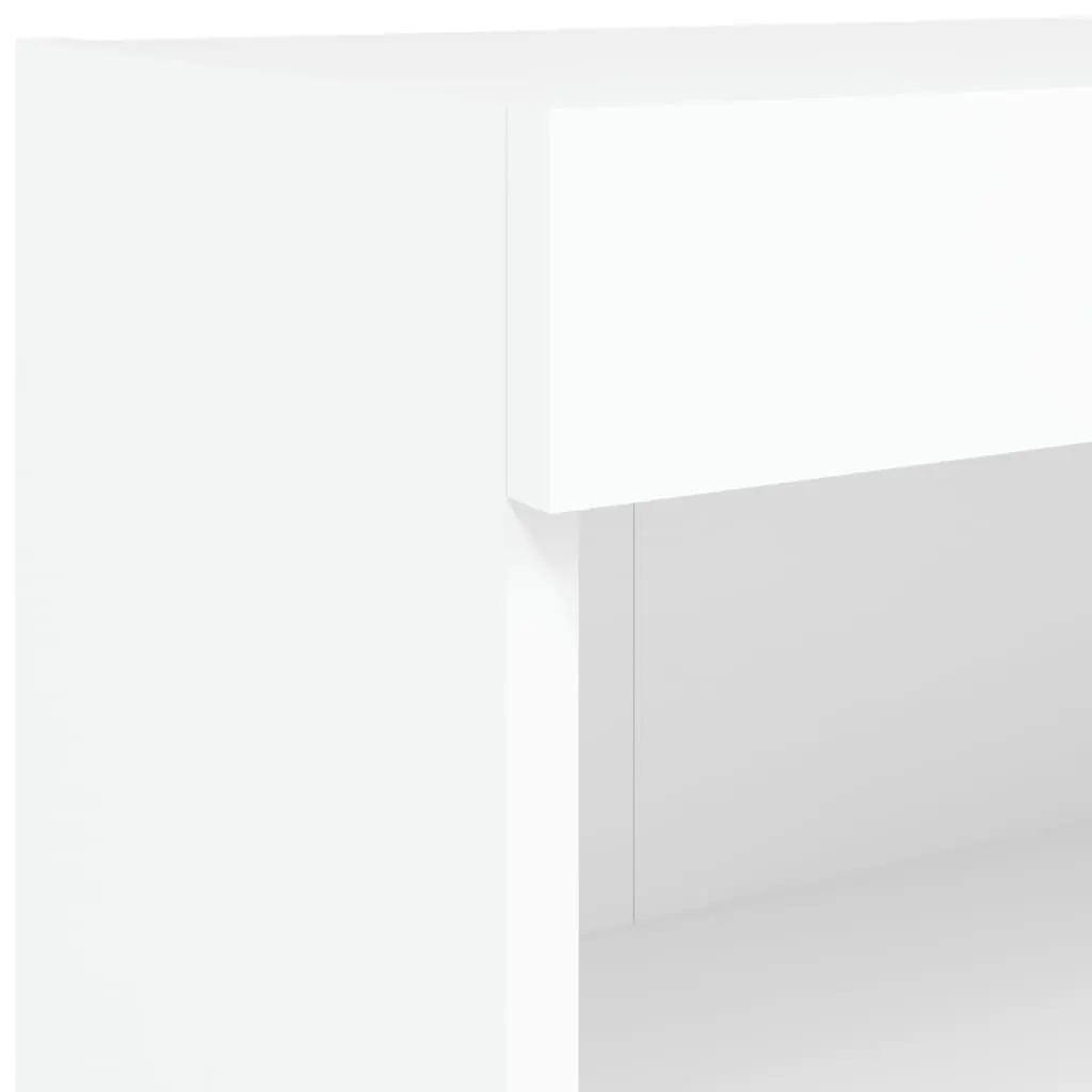 TV Wall Cabinet Set White 6 Piece Engineered Wood with RGB LED Lights
