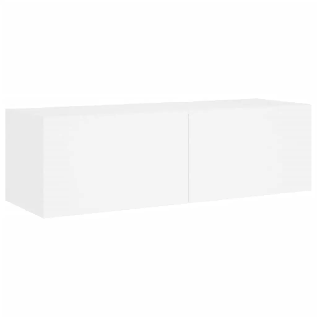 5 Piece TV Wall Cabinets White RGB LED Lights Wall-mounted Storage Engineered Wood