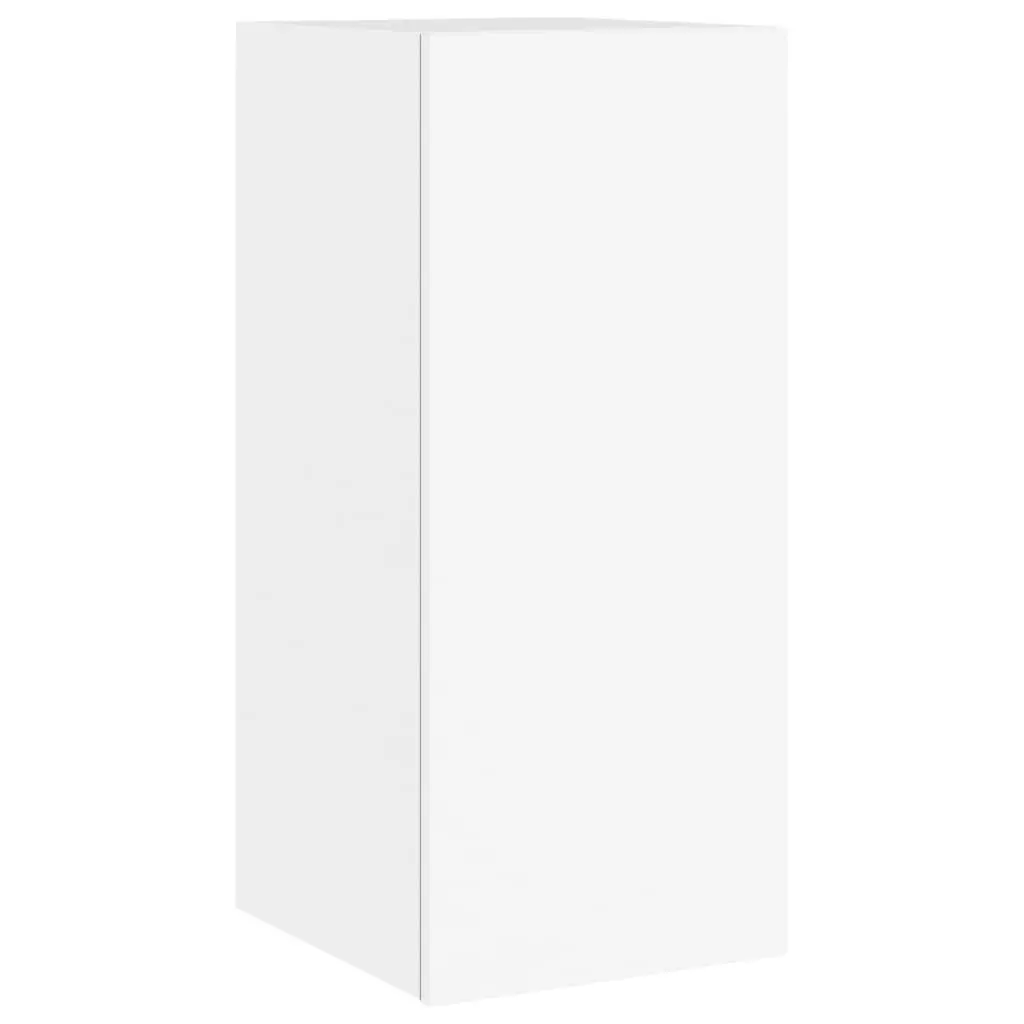 White Floating TV Wall Cabinets with RGB LED Lighting