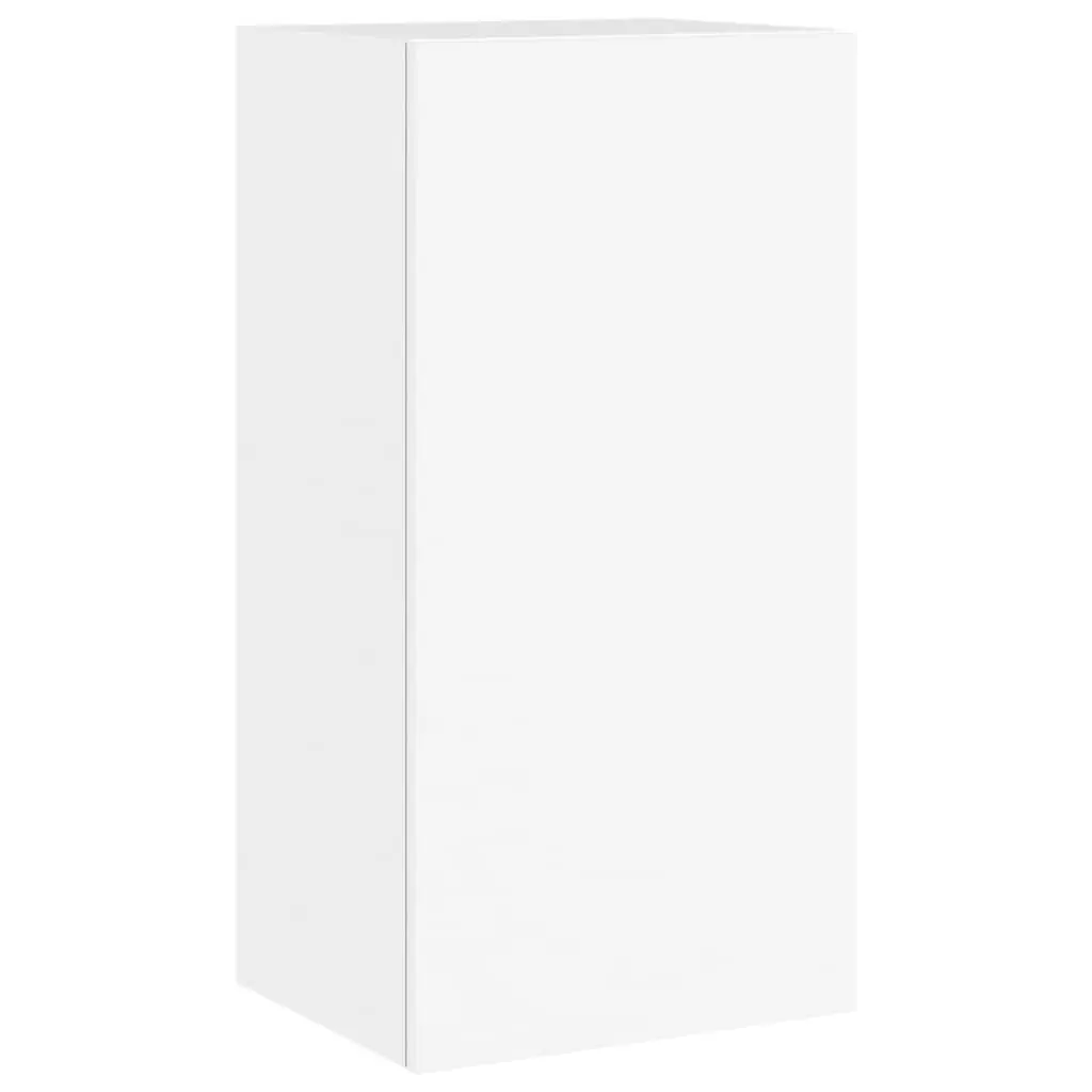 Floating White TV Cabinets with RGB LED Lighting