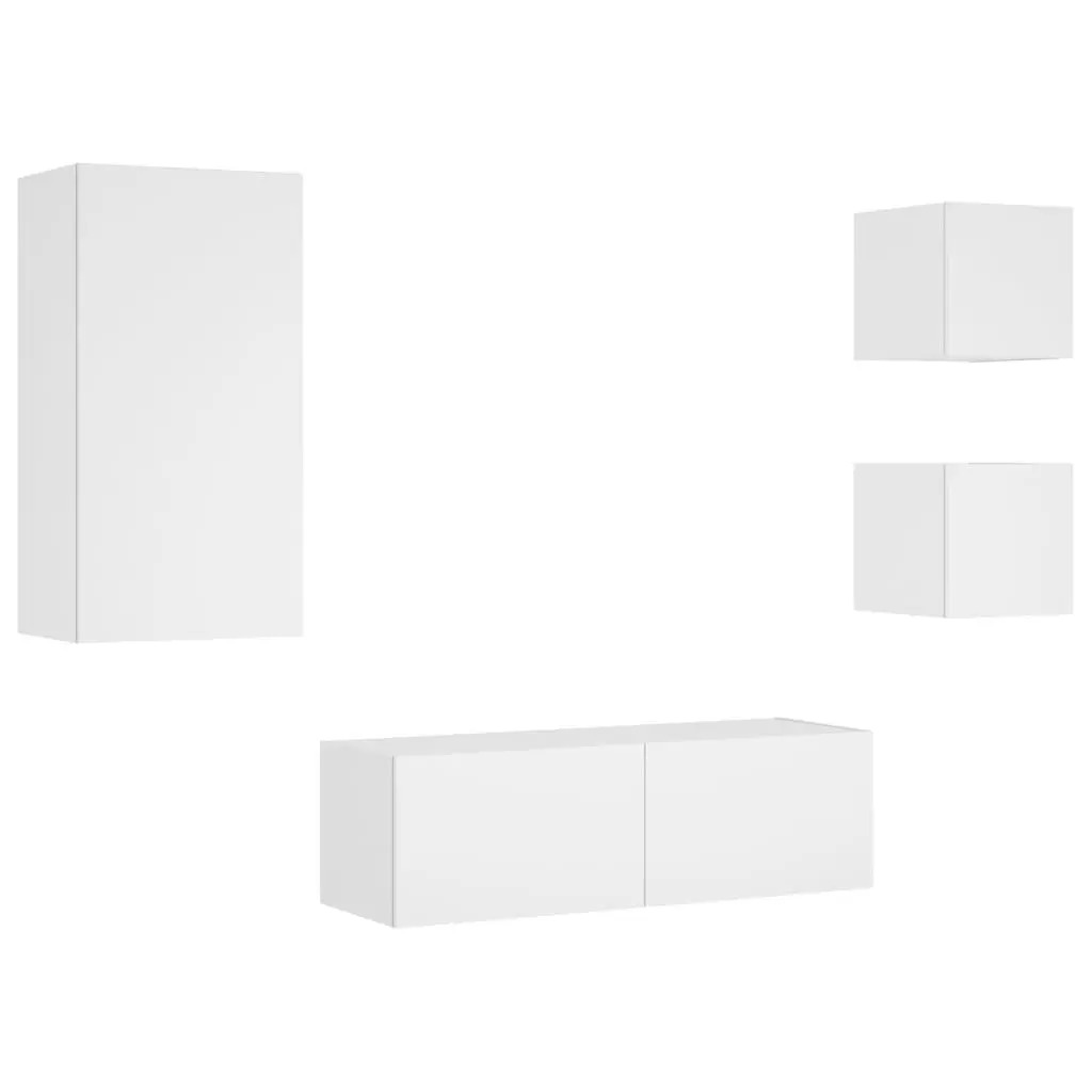 White Floating Storage Units with RGB LED Lights