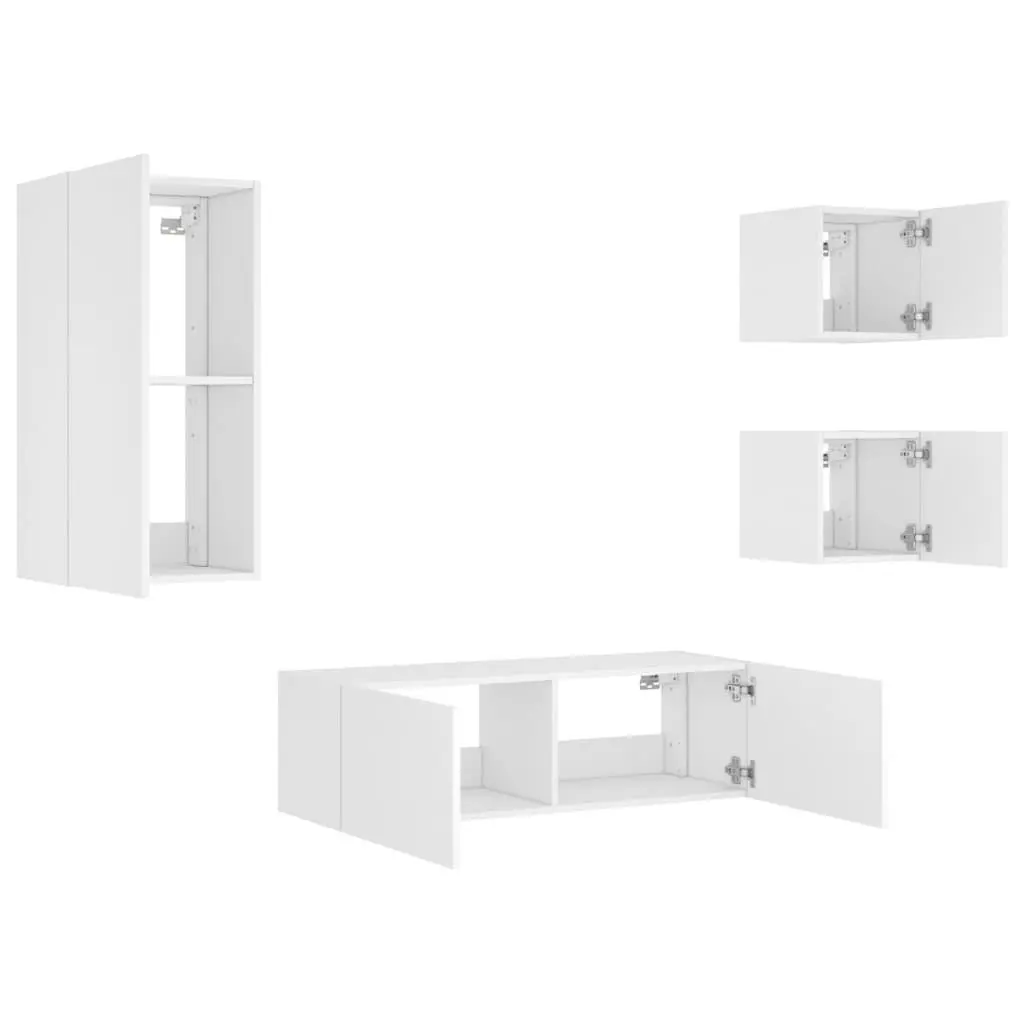 White Floating Storage Units with RGB LED Lights