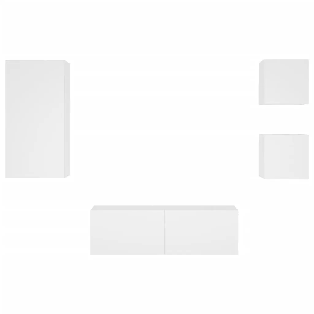 White Floating Storage Units with RGB LED Lights