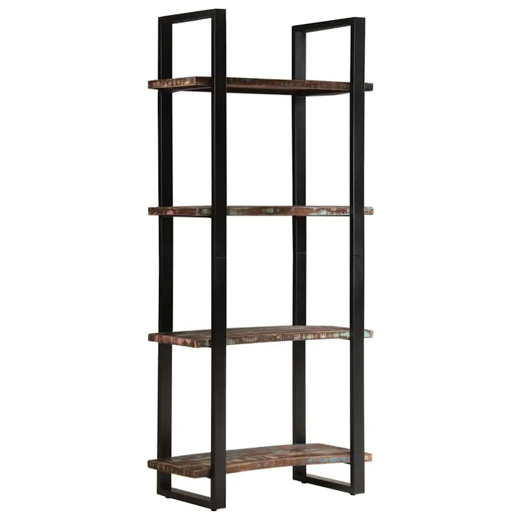 4-Tier Bookcase Industrial Style 80x40x180 cm Solid Reclaimed Wood Shelving Unit