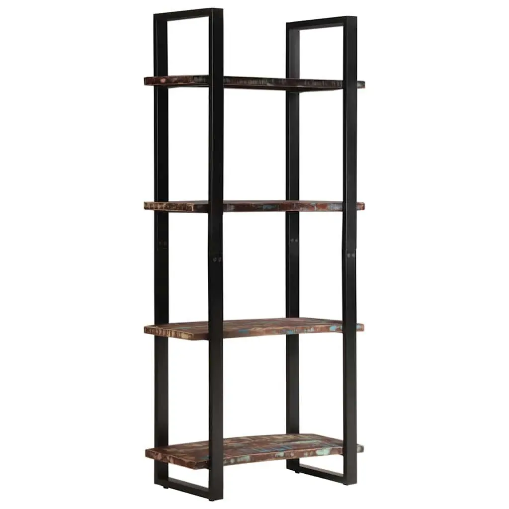 4-Tier Bookcase Industrial Style 80x40x180 cm Solid Reclaimed Wood Shelving Unit