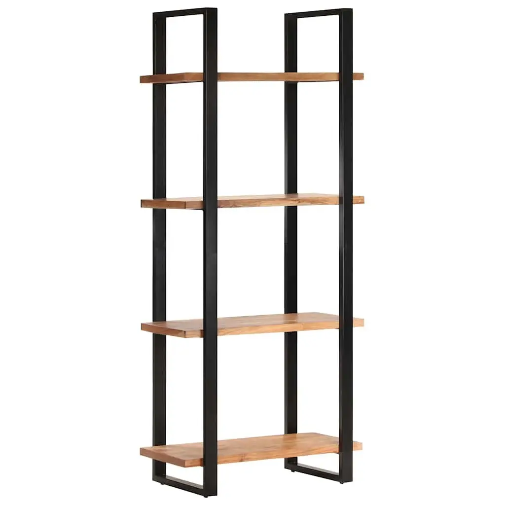 4-Tier Bookcase Vintage Industrial 80x40x180 cm Solid Acacia Wood