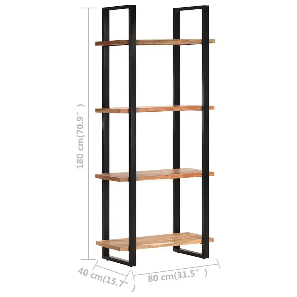 4-Tier Bookcase Vintage Industrial 80x40x180 cm Solid Acacia Wood