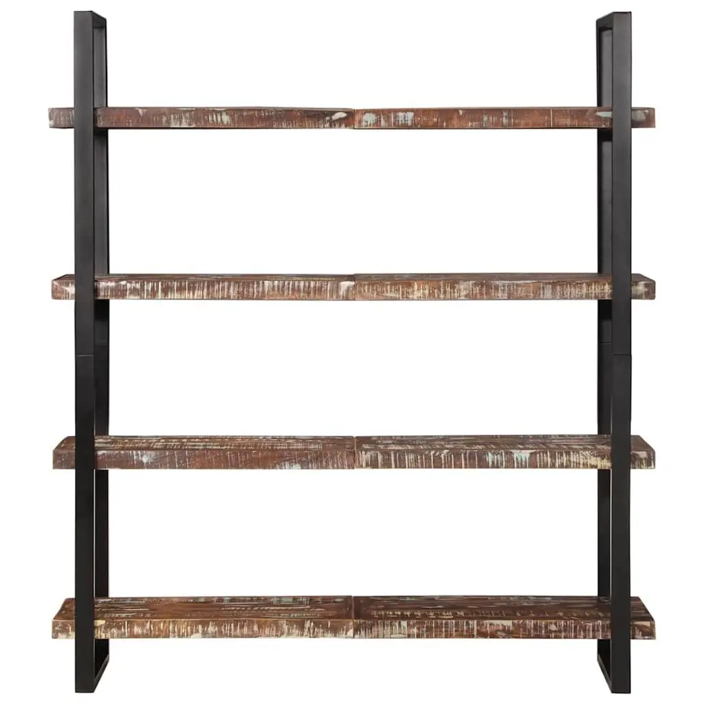 4-Tier Bookcase Industrial 160x40x180 cm Solid Reclaimed Wood Shelving Unit
