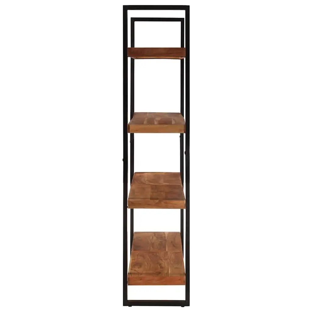 4-Tier Bookcase Industrial Style 160x40x180 cm Solid Acacia Wood Shelving Unit