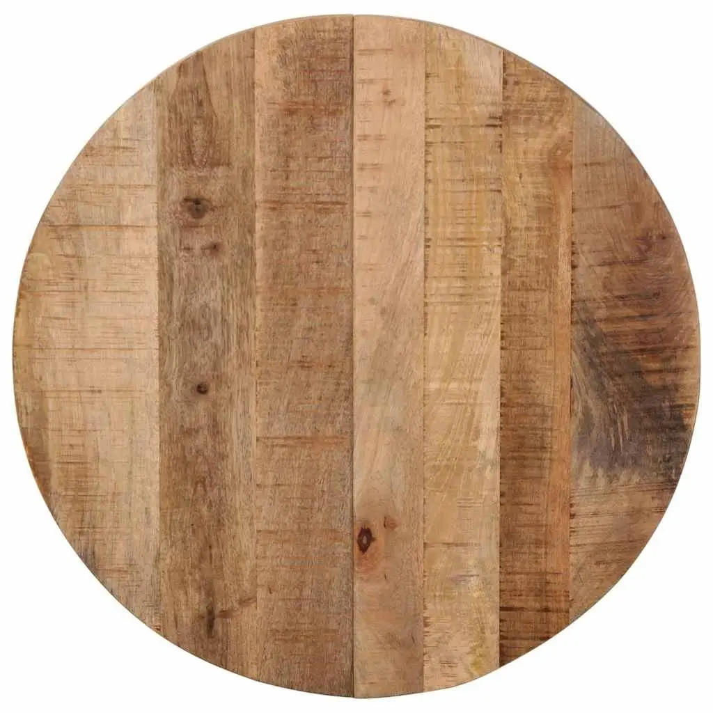 Round Wooden Bistro Dining Table with Cast Iron Base