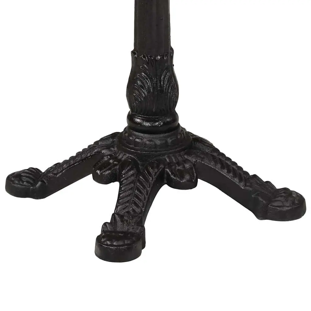 Round Wooden Bistro Dining Table with Cast Iron Base