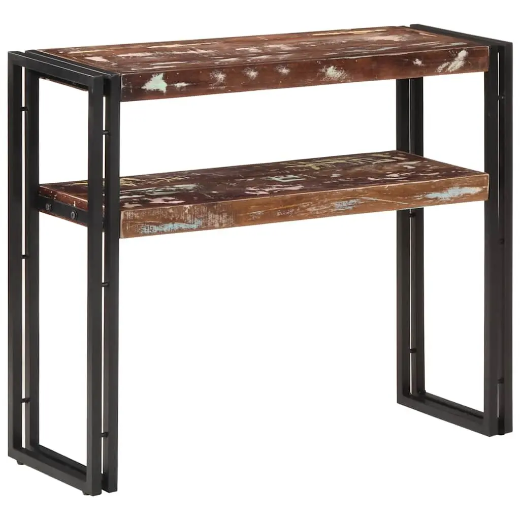 Solid Reclaimed Wood Console Table with 2 Shelves