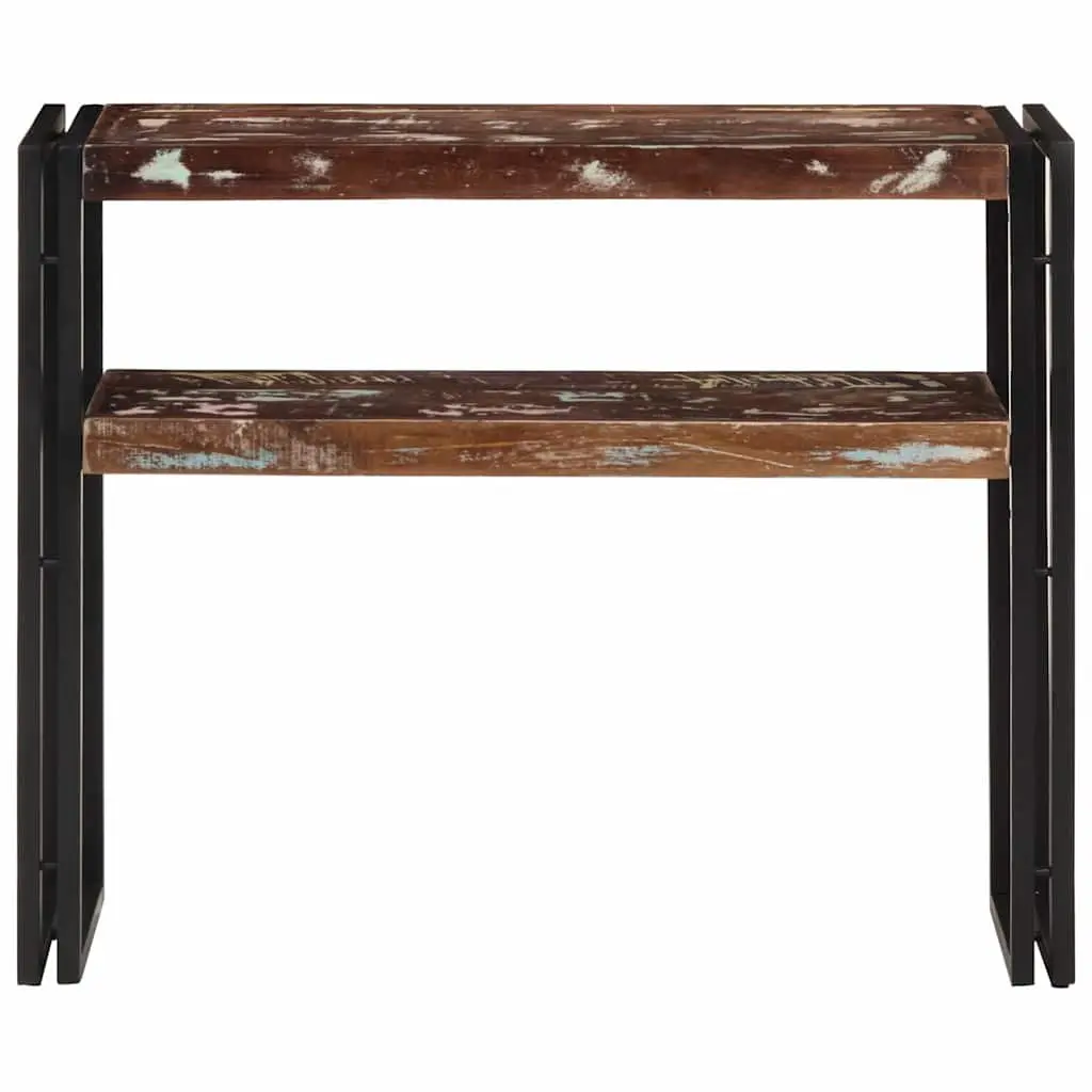 Solid Reclaimed Wood Console Table with 2 Shelves