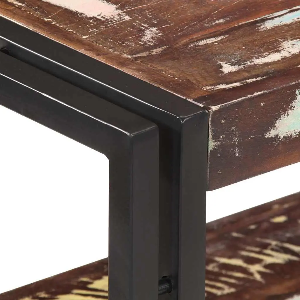 Solid Reclaimed Wood Console Table with 2 Shelves