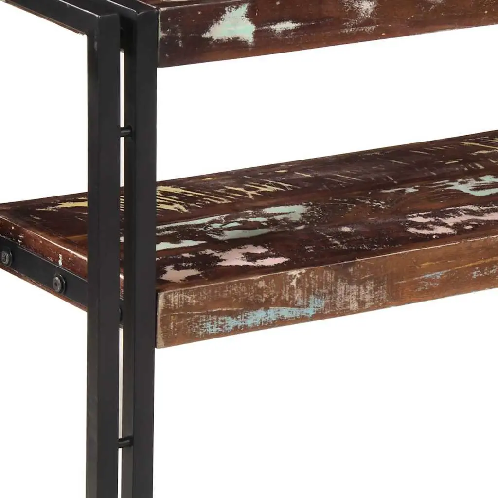 Solid Reclaimed Wood Console Table with 2 Shelves
