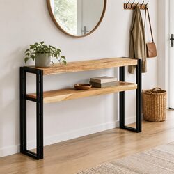 Acacia Wood Console Table 120x30x75 cm for Living Room