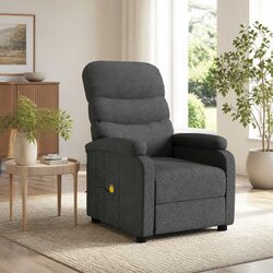 Electric Vibration Massage Chair in Dark Grey Fabric