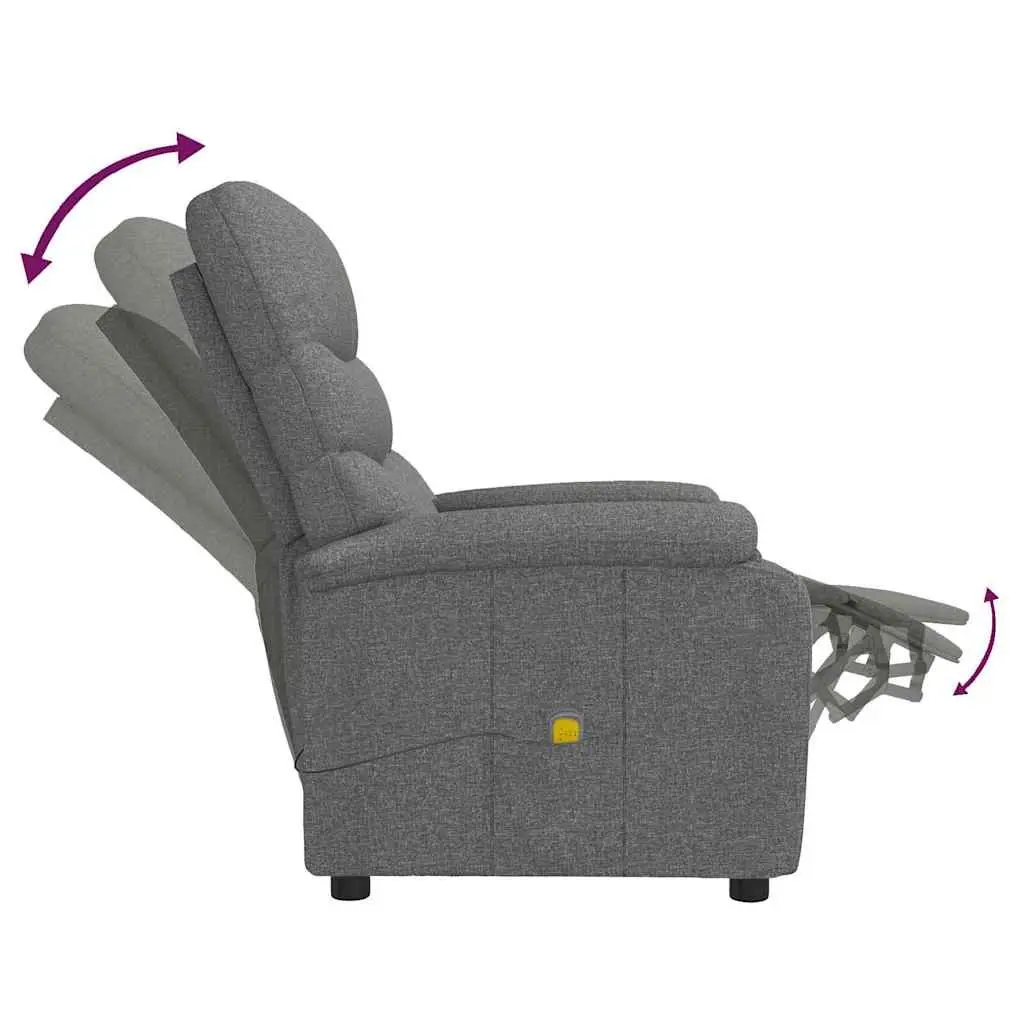 Electric Vibration Massage Chair in Dark Grey Fabric