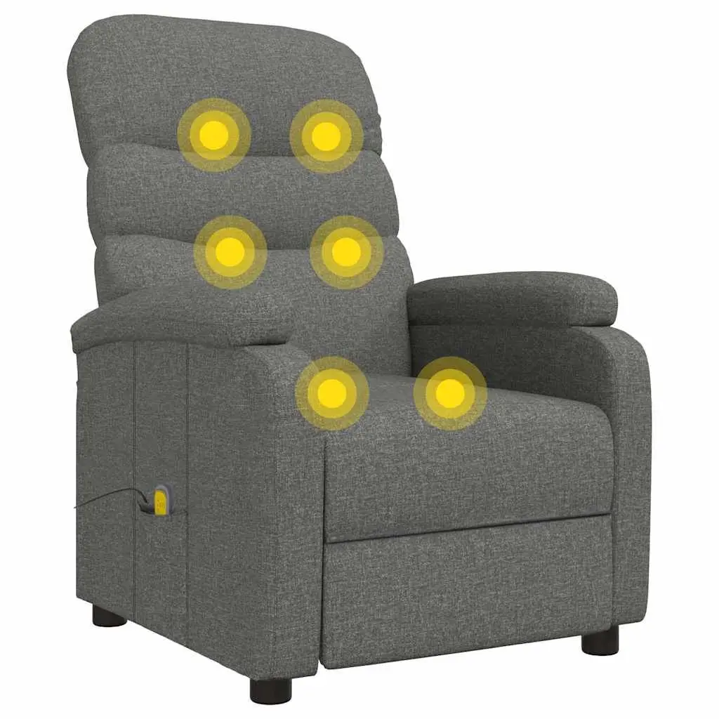 Electric Vibration Massage Chair in Dark Grey Fabric