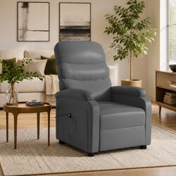 Electric Power Lift Recliner Chair in Anthracite Faux Leather