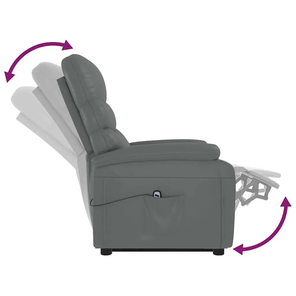 Electric Power Lift Recliner Chair Anthracite Faux Leather