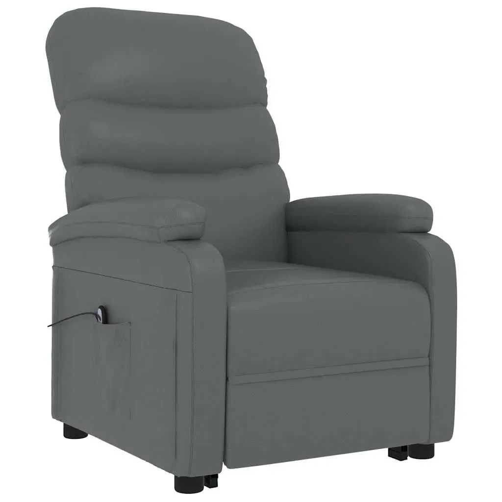 Electric Power Lift Recliner Chair Anthracite Faux Leather