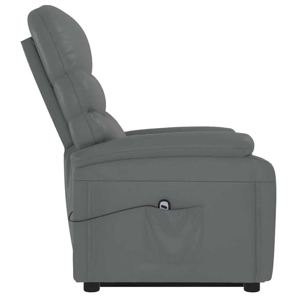 Electric Power Lift Recliner Chair Anthracite Faux Leather