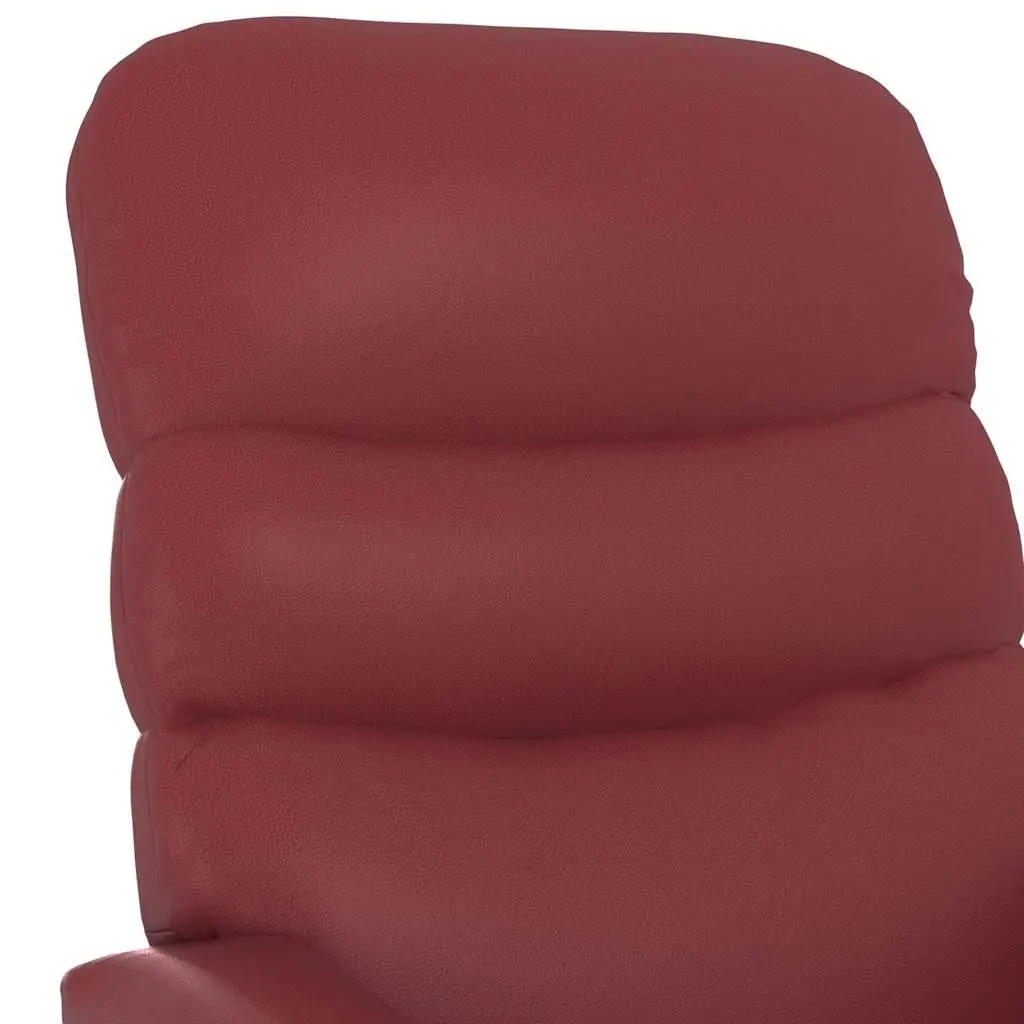 Reclining Armchair Electric Lift Red Faux Leather 3 Positions