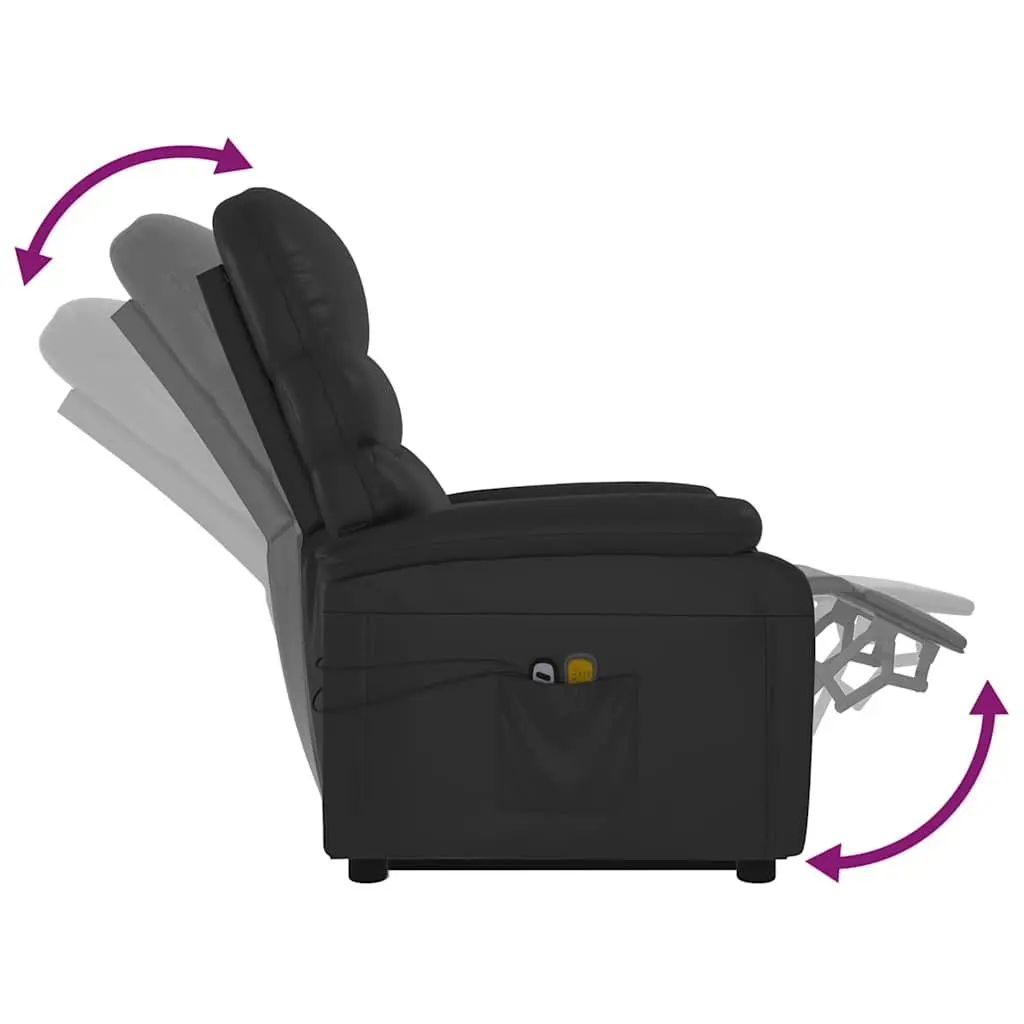 Electric Massage Recliner Chair Stand Up Lift Black Faux Leather