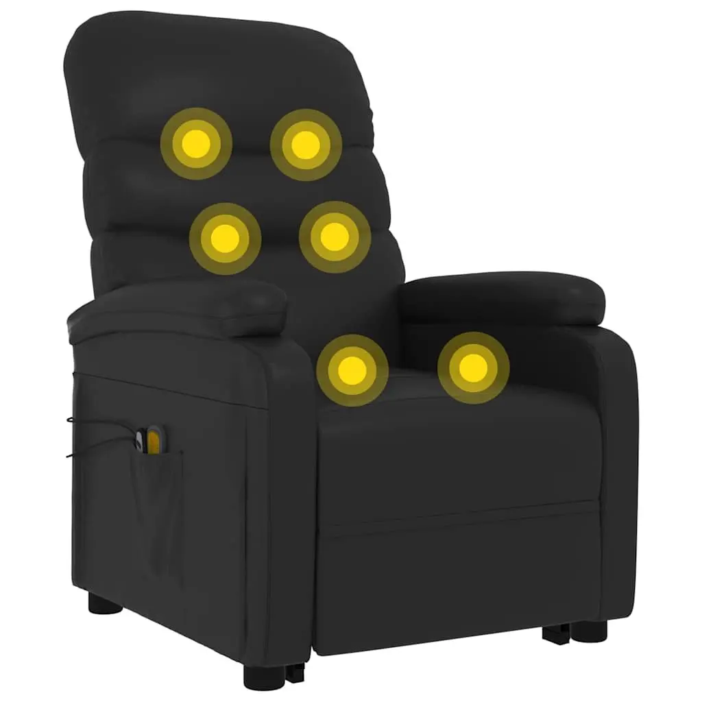 Electric Massage Recliner Chair Stand Up Lift Black Faux Leather