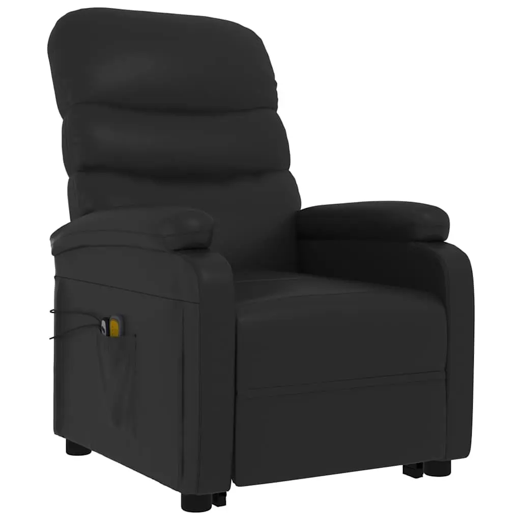 Electric Massage Recliner Chair Stand Up Lift Black Faux Leather