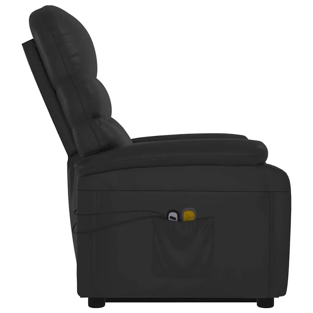 Electric Massage Recliner Chair Stand Up Lift Black Faux Leather