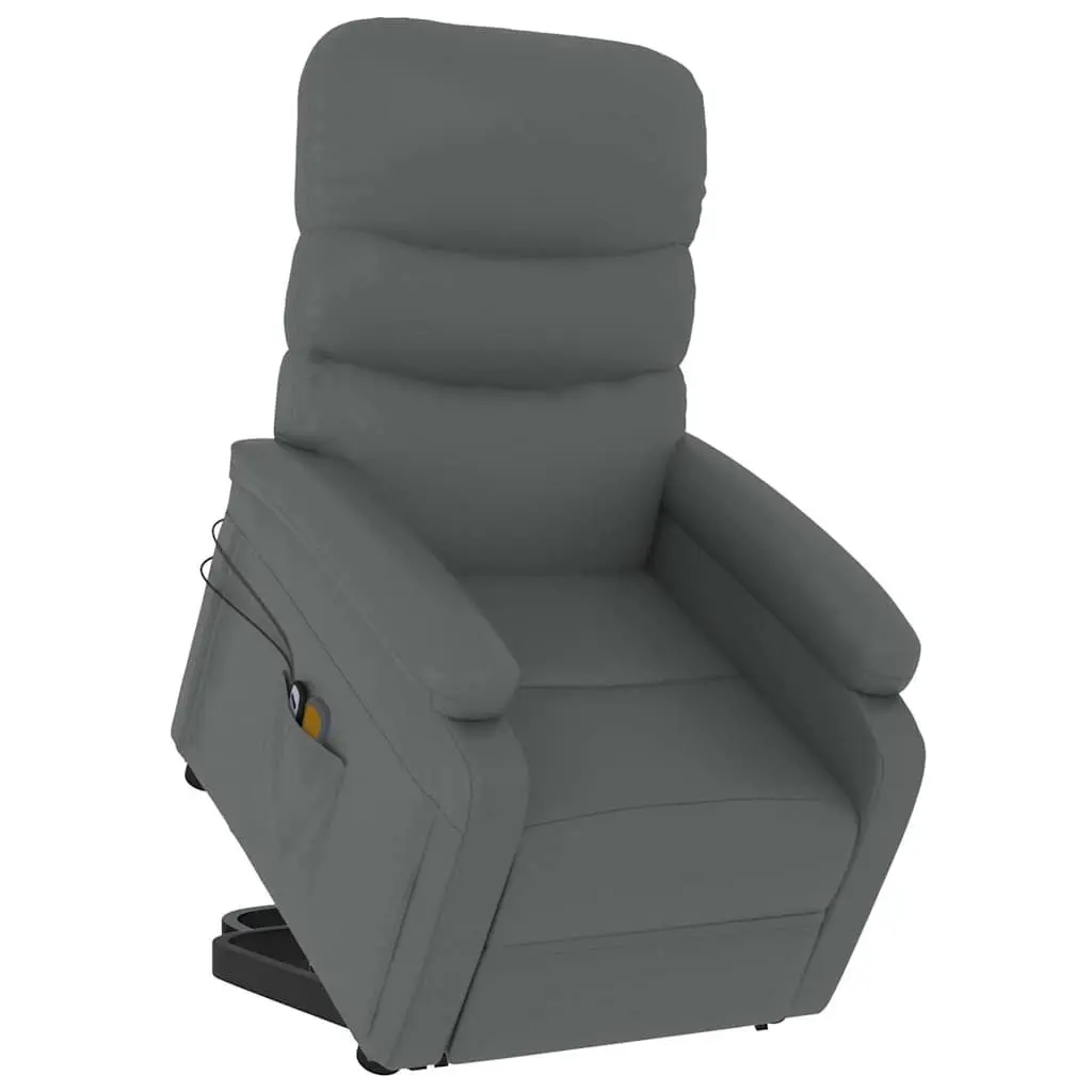 Electric Massage Chair Anthracite Recliner Lift Faux Leather 3 Position 6 Massage Points