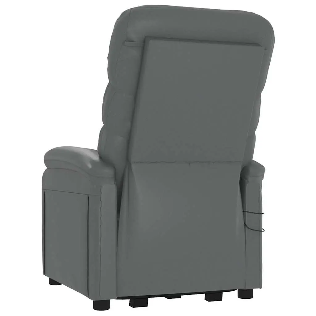 Electric Massage Chair Anthracite Recliner Lift Faux Leather 3 Position 6 Massage Points