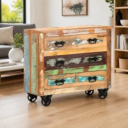 Warm Vintage-Style Sideboard in Solid Reclaimed Wood