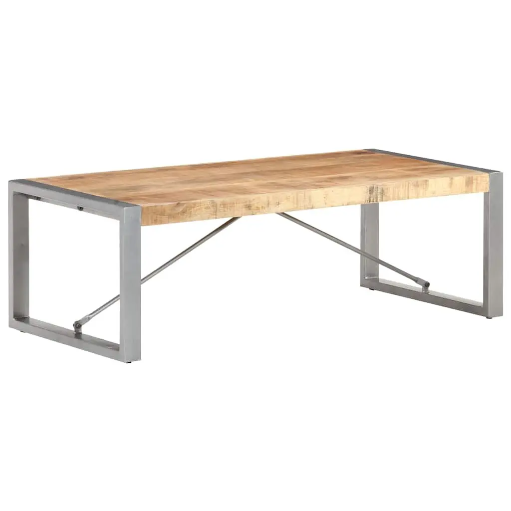 Coffee Table Industrial Brown 120x60x40 cm Solid Rough Mango Wood
