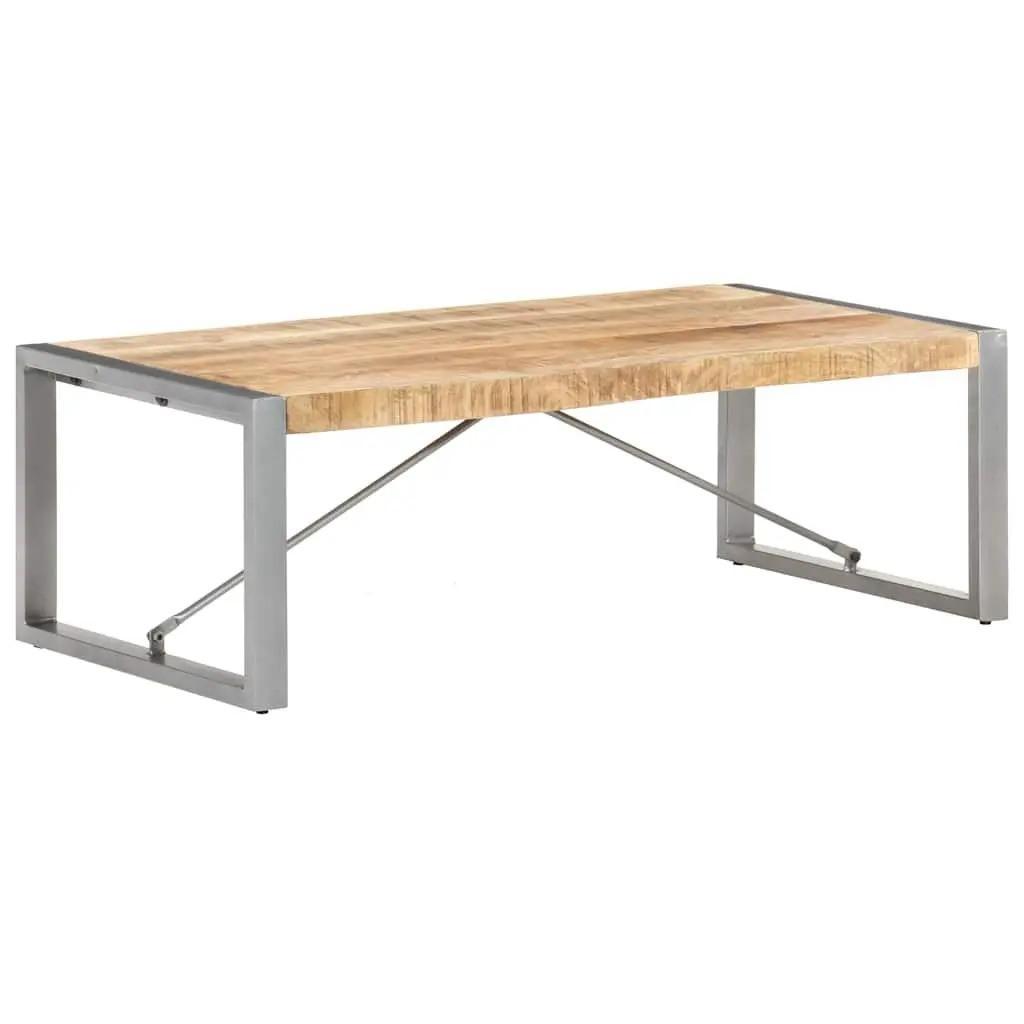 Coffee Table Industrial Brown 120x60x40 cm Solid Rough Mango Wood