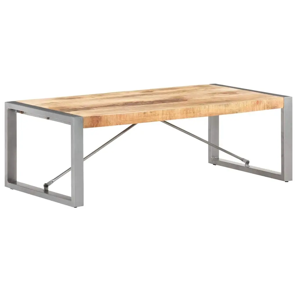 Coffee Table Industrial Brown 120x60x40 cm Solid Rough Mango Wood