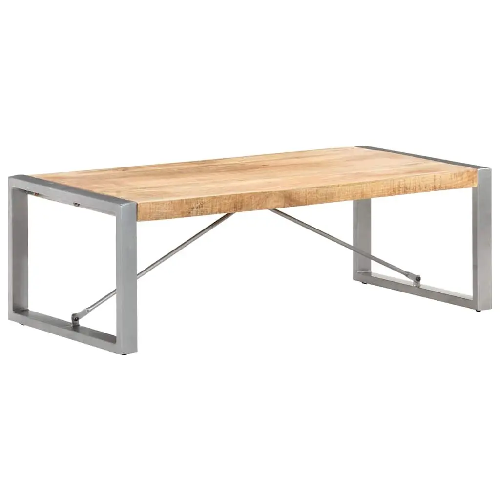Coffee Table Industrial Brown 120x60x40 cm Solid Rough Mango Wood