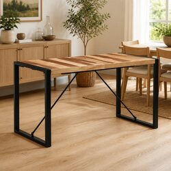 Solid Acacia Dining Table 140x70x75 cm for Cozy Spaces