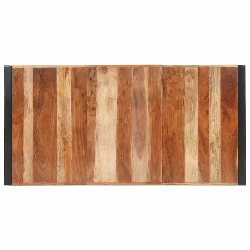 Solid Wood Dining Table 160x80x75cm Industrial Brown
