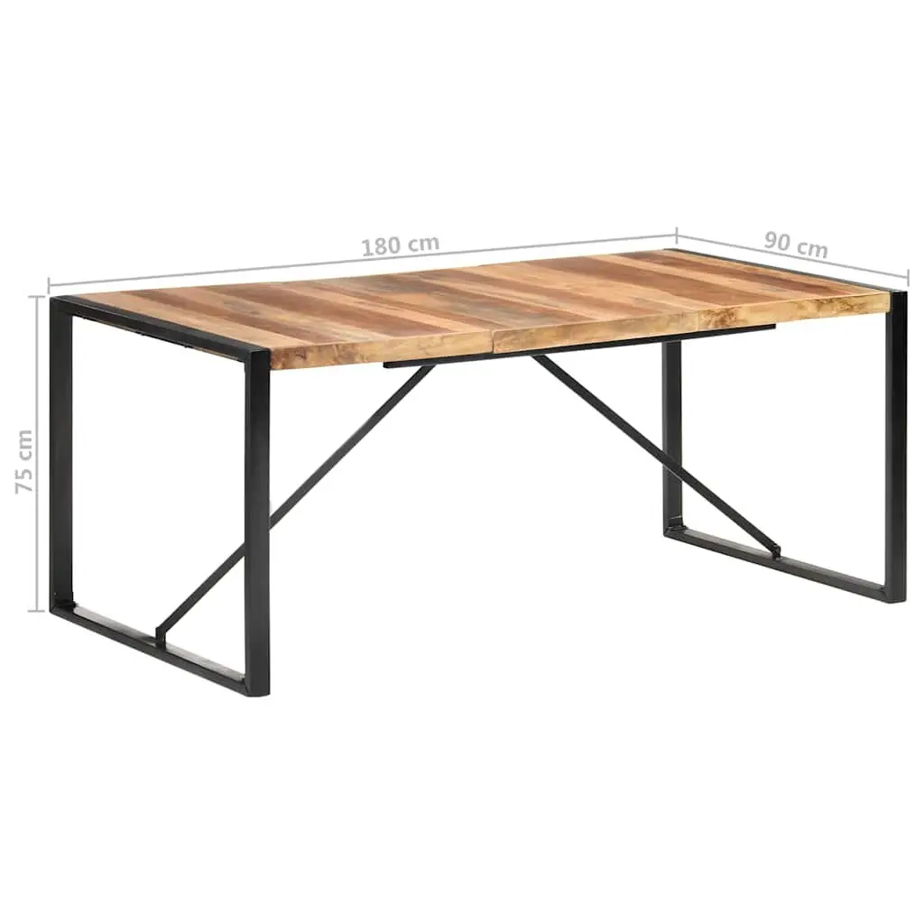 Solid Wood Dining Table 180x90x75 cm in Brown
