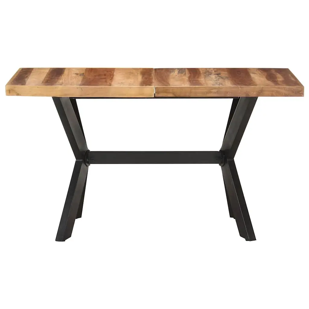 Solid Wood Dining Table 140x70x75 cm Industrial Style Kitchen Furniture Brown