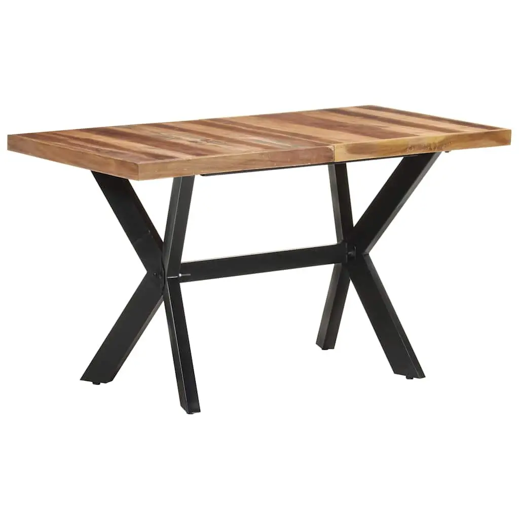 Solid Wood Dining Table 140x70x75 cm Industrial Style Kitchen Furniture Brown