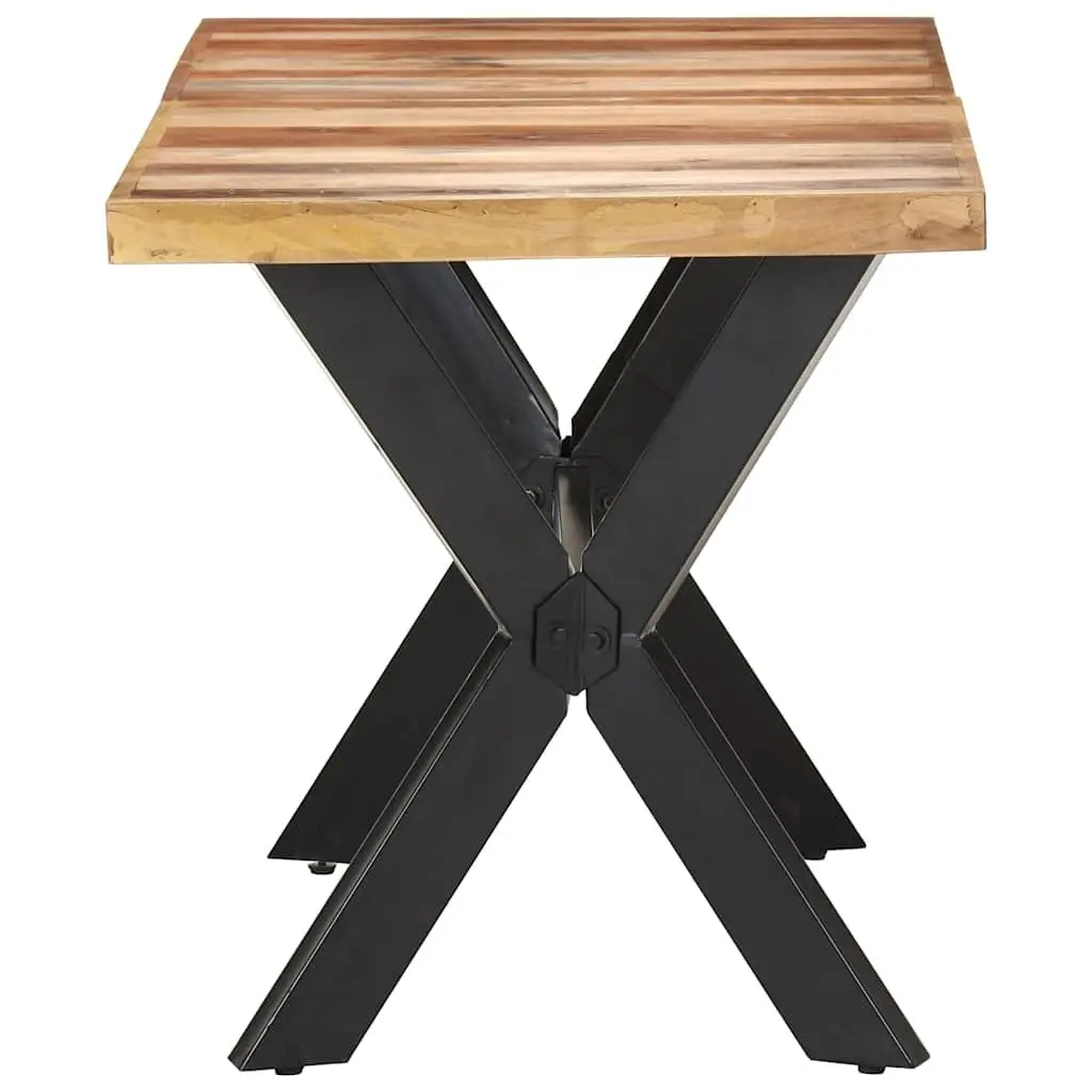 Solid Wood Dining Table 140x70x75 cm Industrial Style Kitchen Furniture Brown